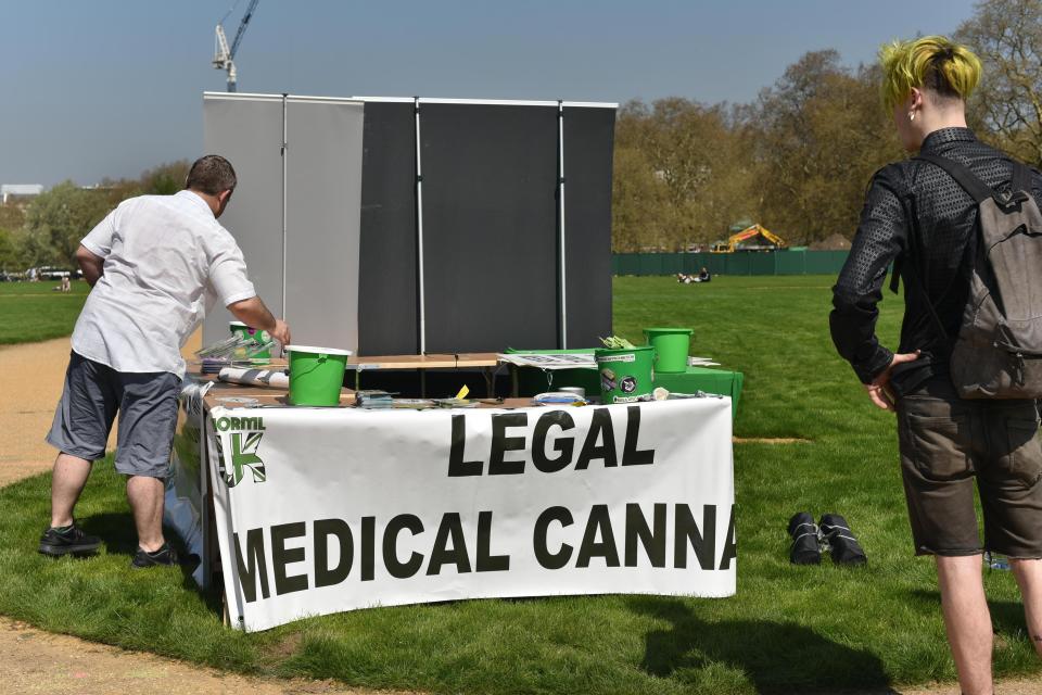  A stand at the event lobbying for the legalisation of medicinal cannabis