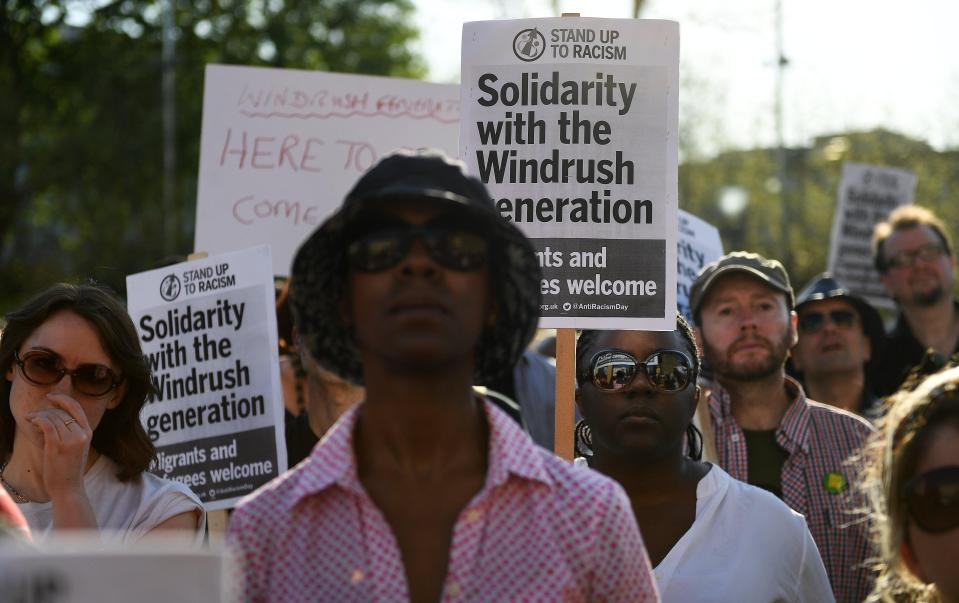  Ms Rudd's statement comes amid protests over the treatment of the Windrush generation