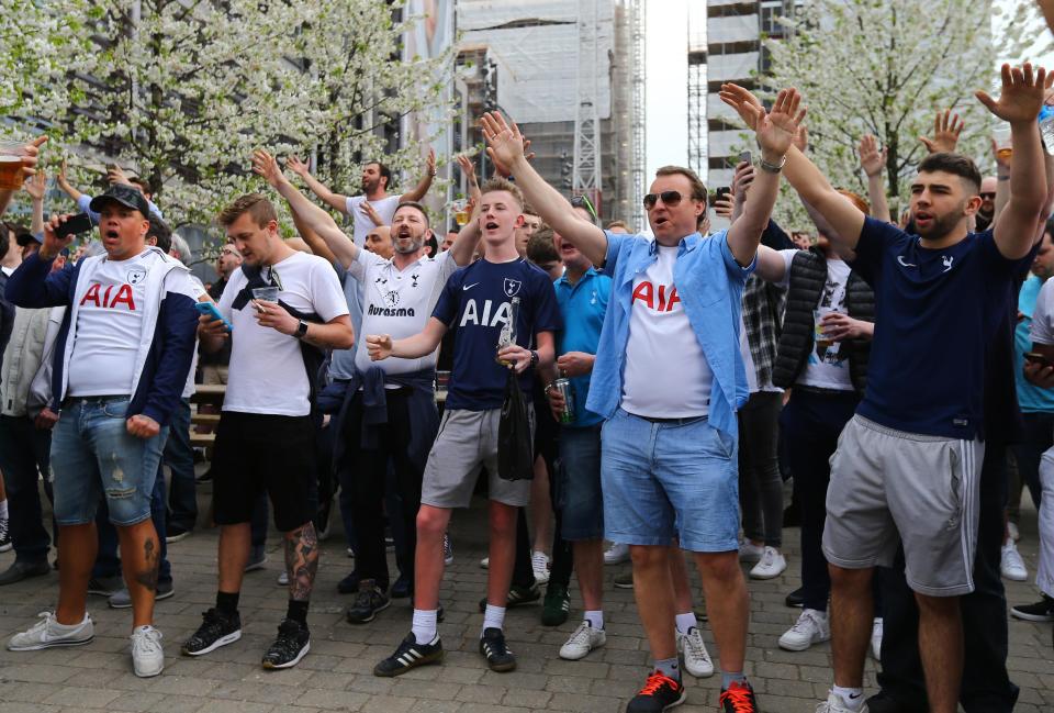  Tensions threatened to boil over between supporters from Tottenham and United