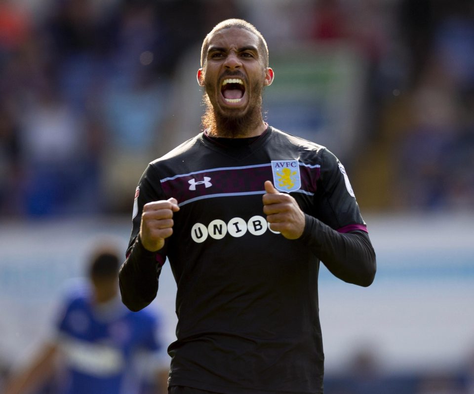  Lewis Grabban with a brace for Villa against Ipswich