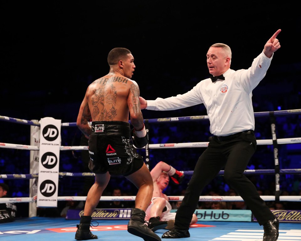 Conor Benn sent Truman crashing to the canvas in the fourth round with a left uppercut