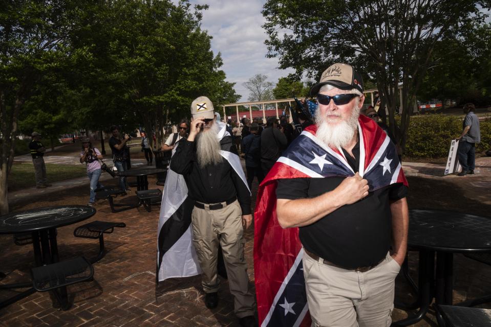  Several attendees waved confederate flags