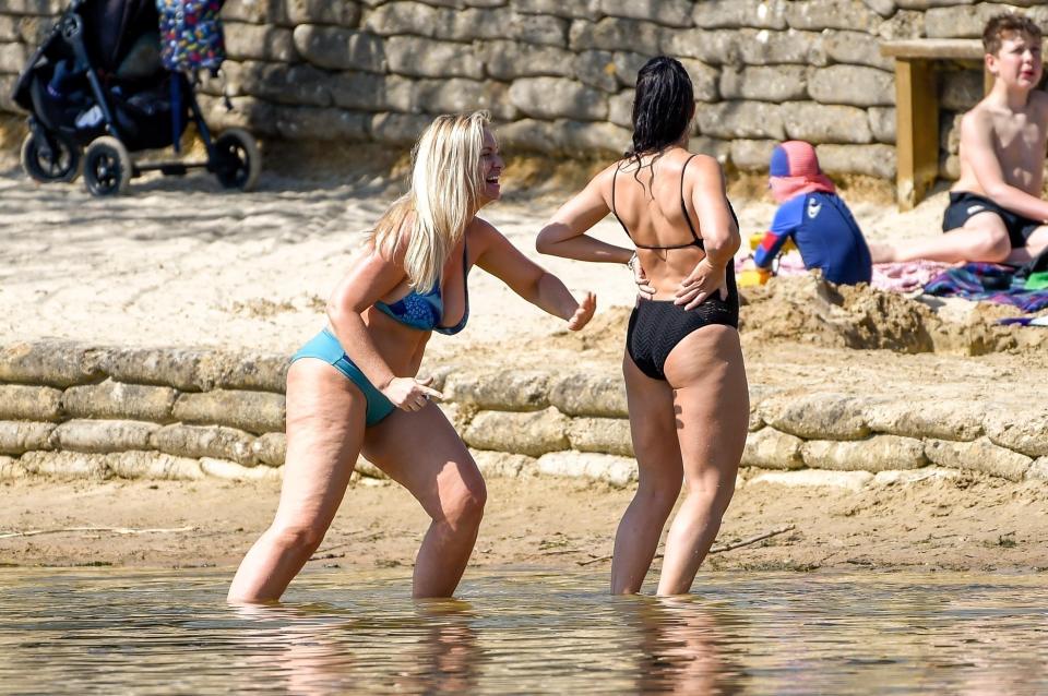  The TV star gave her pal a friendly smack on the bum