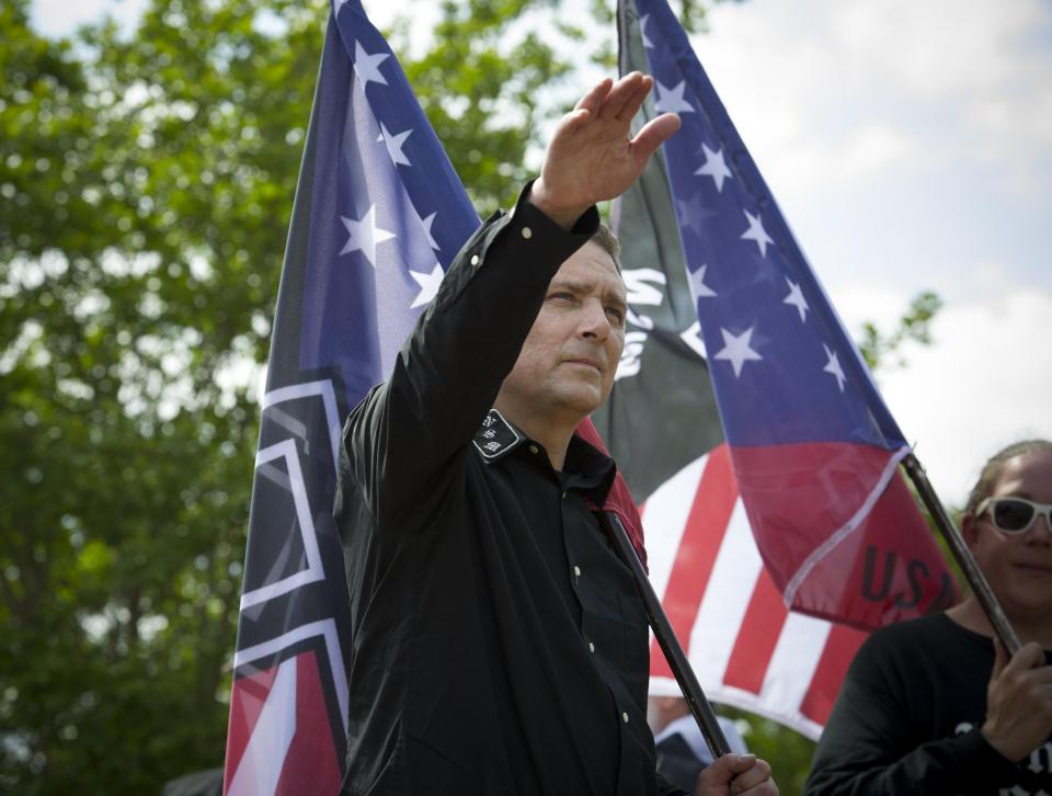  The ceremony came just hours after a rally in Newman, Georgia