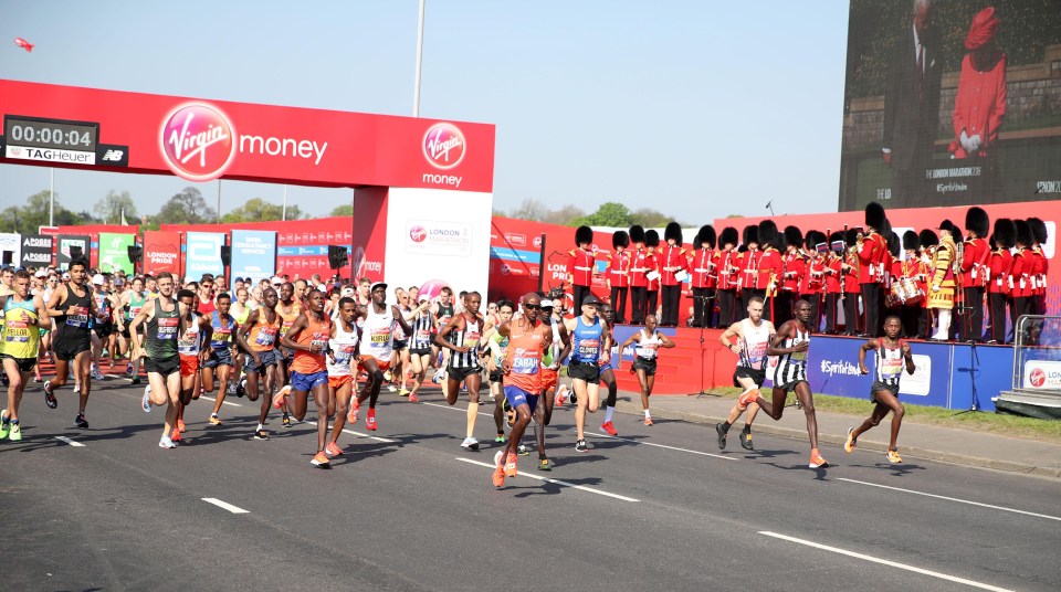 Sir Mo Farah at the start of the London Marathon