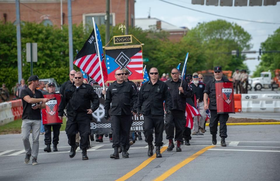  They marched through Newman in full paramilitary gear