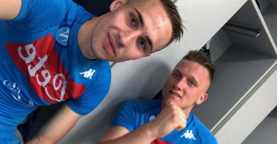 Marko Rog poses for a photo in the dressing room