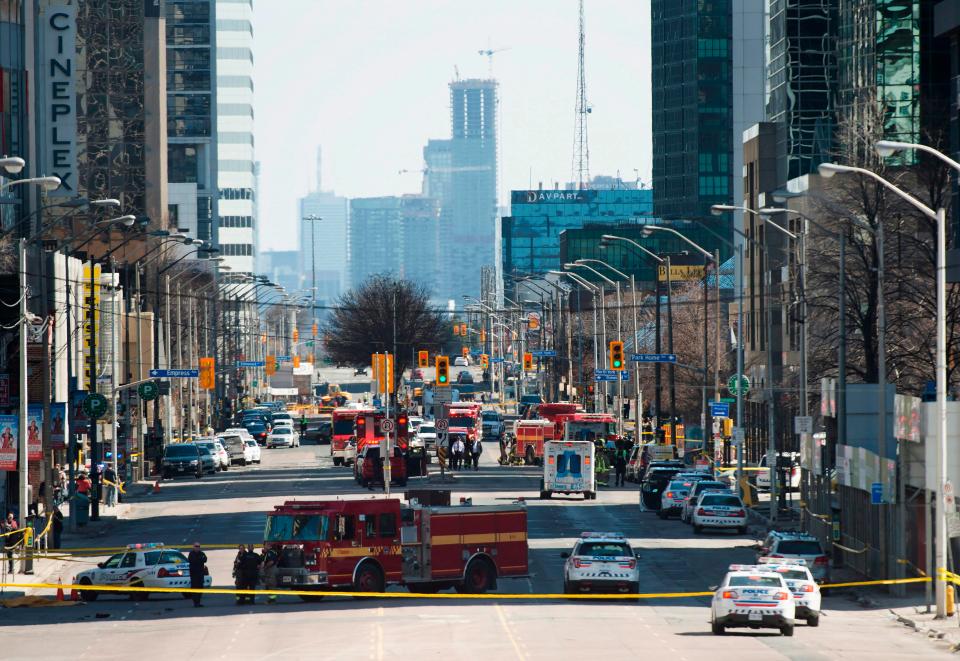  Part of Toronto's most famous street was closed off yesterday following the van attack