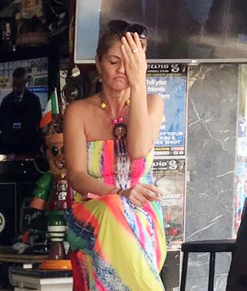  Danniella Westbrook looks downcast in a bar after being released from police custody