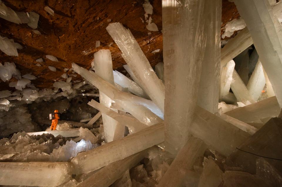 The Naica Mine in Mexico - a working mine containing large selenite crystals 