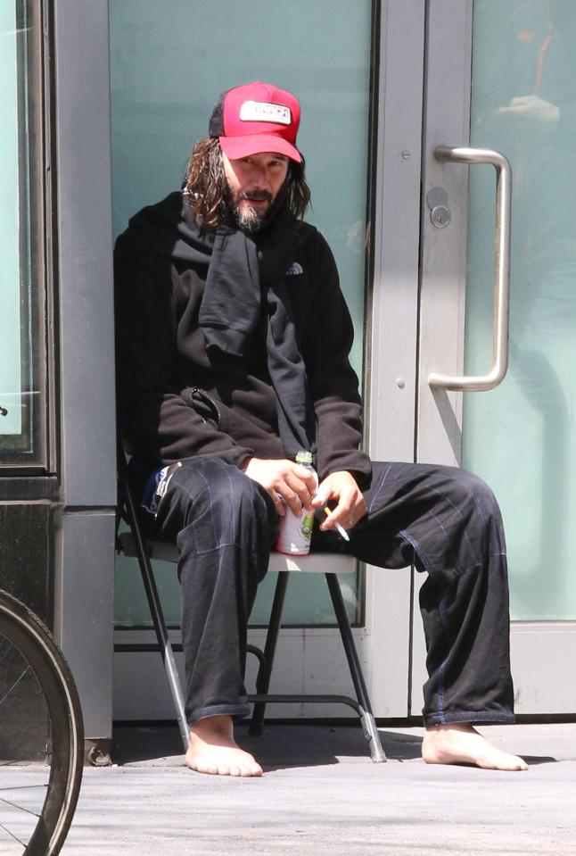  Keanu Reeves looked unrecognisable with straggly hair and bushy beard in Brooklyn, New York