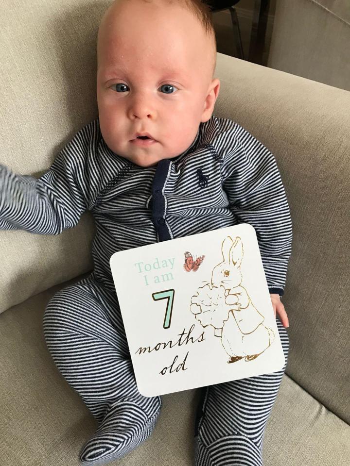  The tot celebrated his 7 month milestone recently