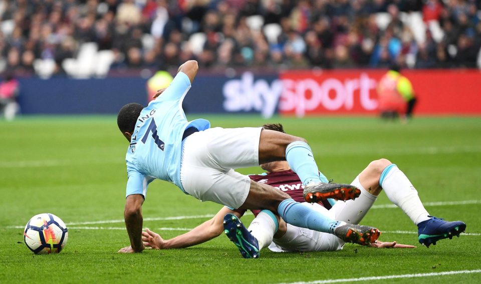 In what world was Aaron Cresswells hack on Raheem Sterling not a penalty?