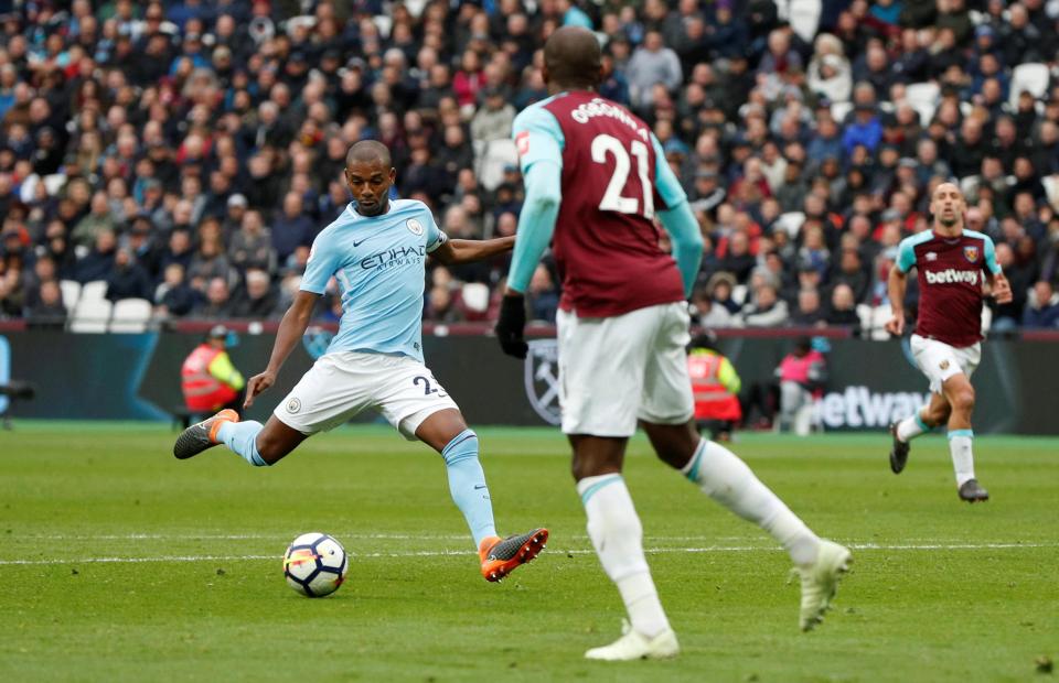 Fernandinho put Man City 4-1 up early on in the second-half