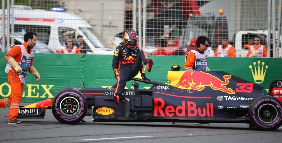 The race was ended for Max Verstappen and his Red Bull - in bizarre fashion