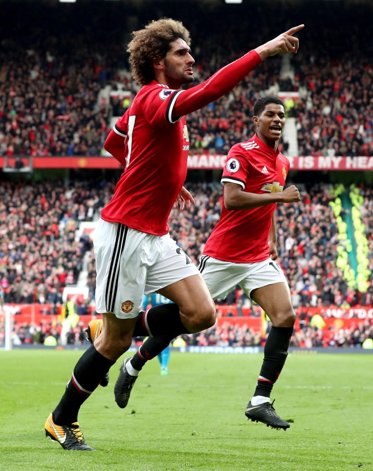 Marouane Fellaini left it late as Man United beat old rivals Arsenal at home