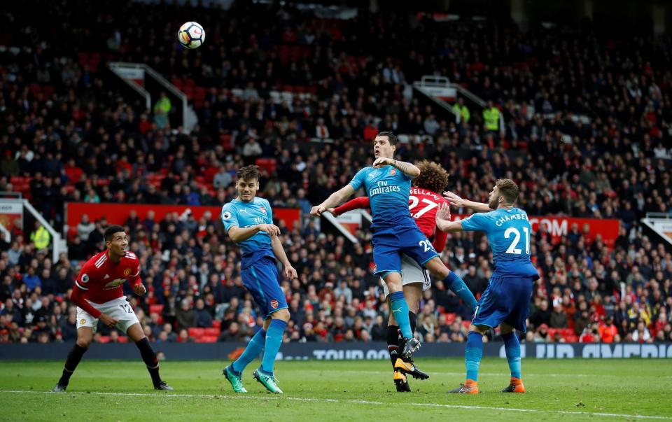 Just as Arsenal seemed set for a point, Marouane Fellaini decided to win the game for United