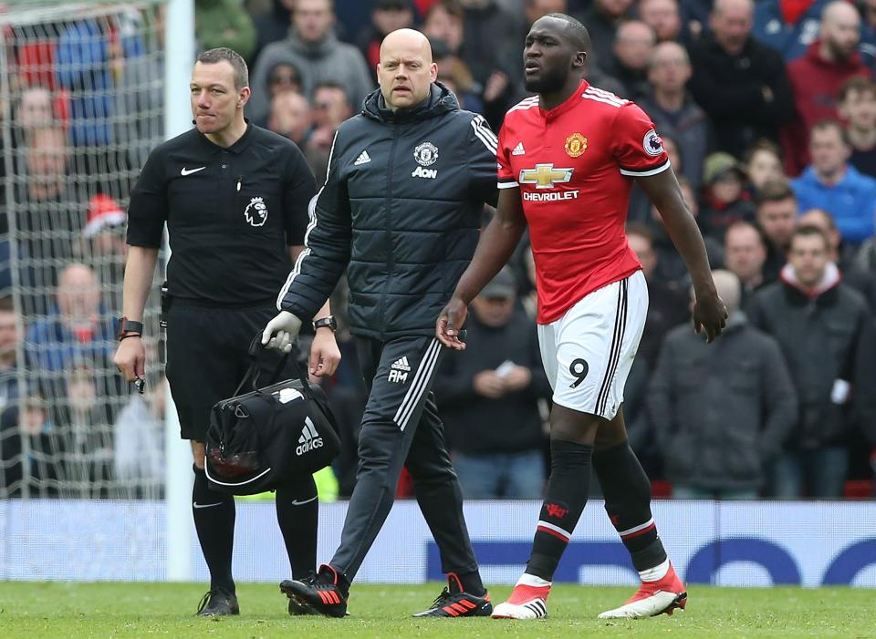 Romelu Lukaku hobbled off during the last-gasp 2-1 win over Arsenal