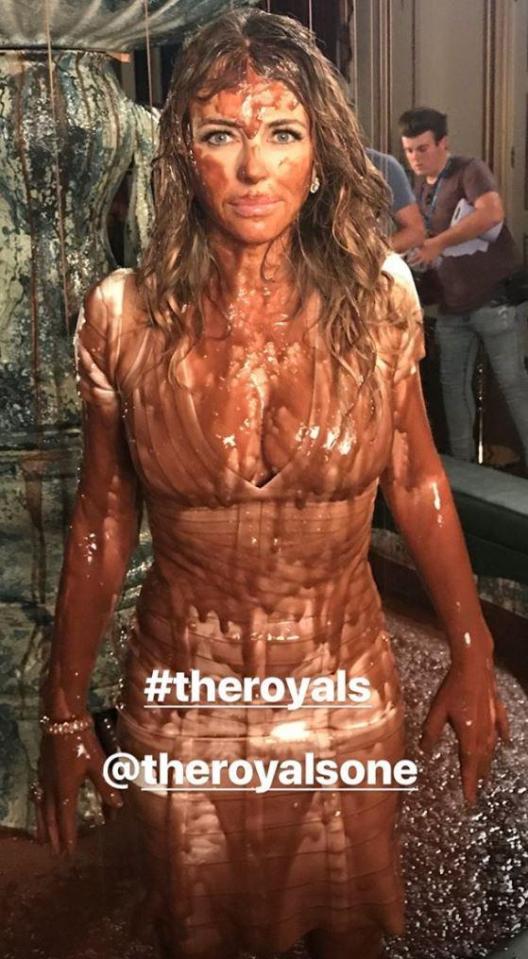  Liz previously shared a picture of herself covered in chocolate on The Royals