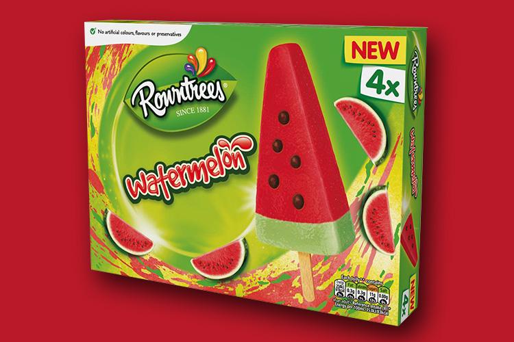  Tesco is selling this 4-pack of Rowntree's watermelon lollies for £1.50 for a pack of four