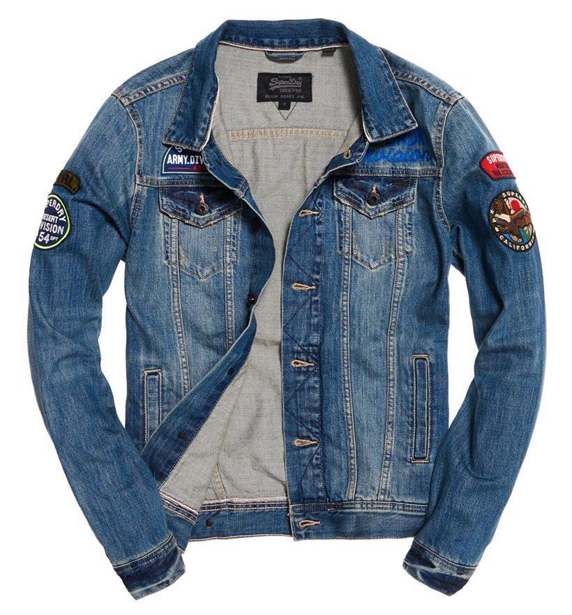  A twist on the classic denim look this features six different Superdry patches and four front pockets