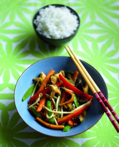  A recipe on the Vegan Society website - Sichuan mixed vegetables with rice