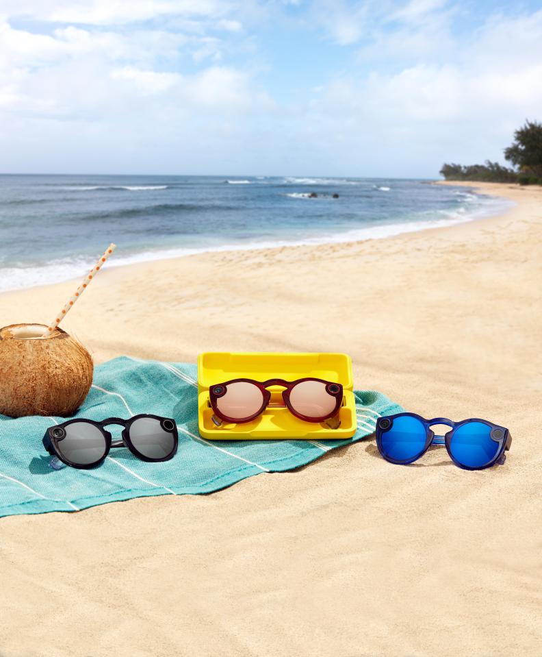  The Spectacles have built-in storage, so you can take pics at the beach without your phone – and then sync them on to your mobile when you get home