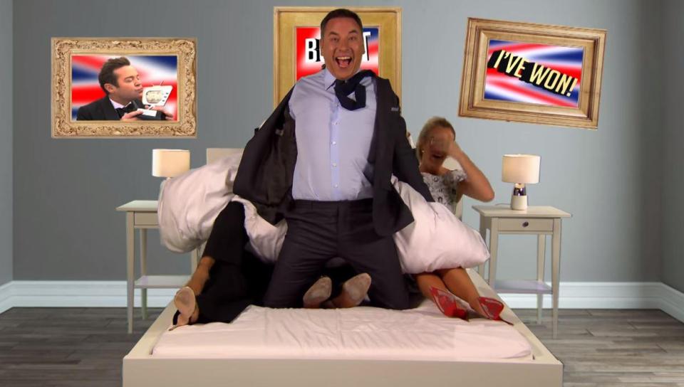  David Walliams popped out of bed from under the duvet as well