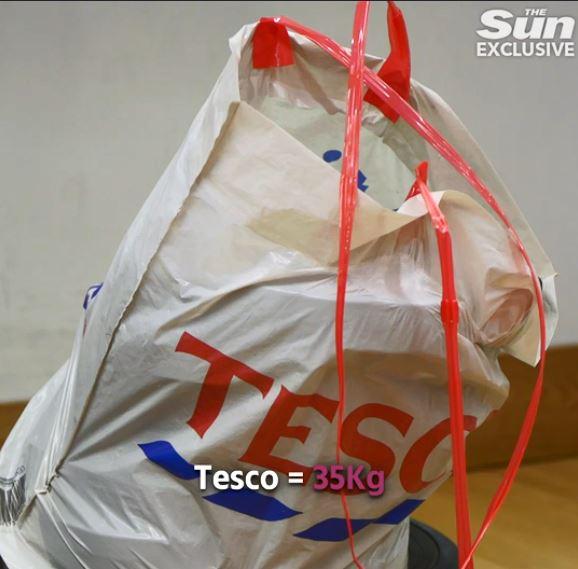  The Tesco bag was the strongest and could hold up to 30kg before breaking