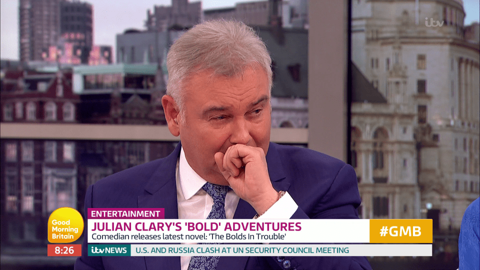  Eamonn had a massive coughing fit during Julian Clary's interview