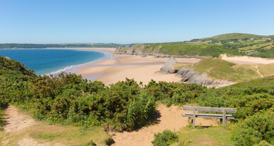 Three Cliffs Bay on the Gower Coast Path is a perfect place to stop for a picnic