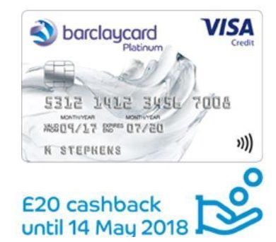  Barclaycard is giving £20 cashback when you transfer your credit card debt with them