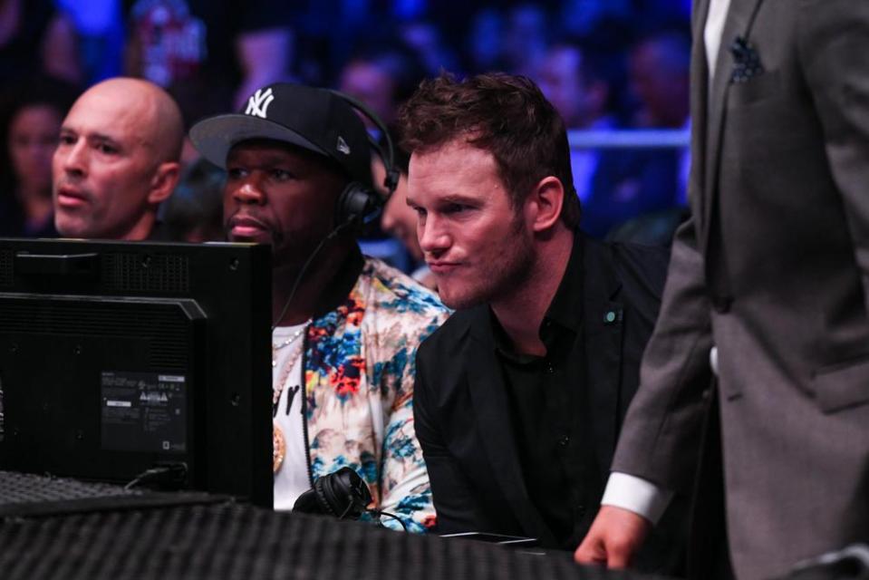  50 Cent sits alongside Hollywood star Chris Pratt