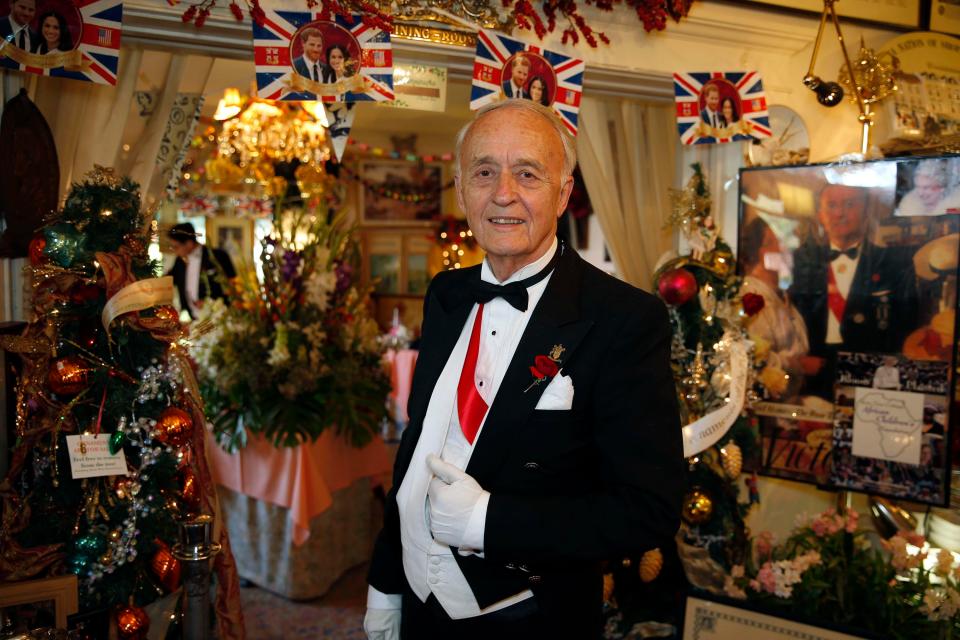  Etiquette expert Edmund Fry, pictured here, advised Meghan Markle on British etiquette before she had tea with the Queen