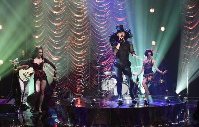  Scissor Sisters lead singer Jake Shears performing his debut single Creep City on The Graham Norton Show