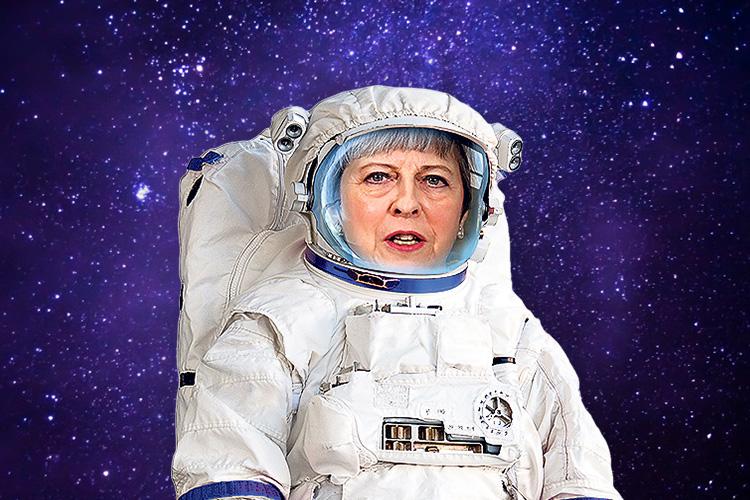  Theresa May is planning a UK solo space mission