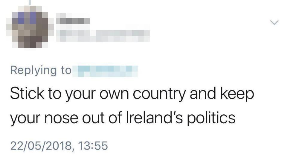  The troll told her to 'stick to your own country'