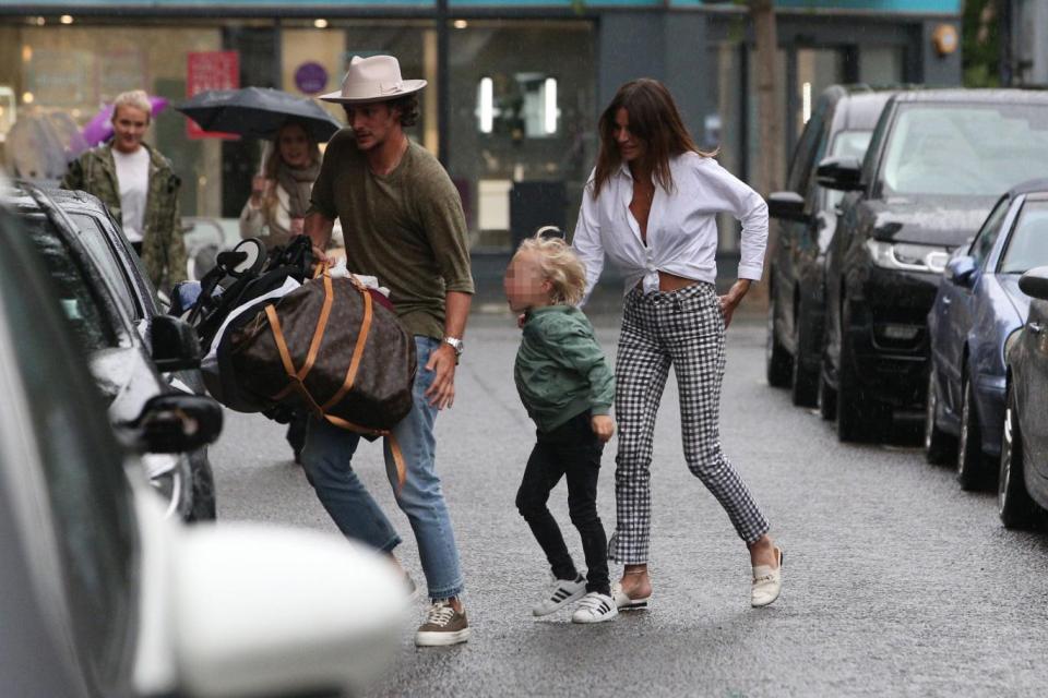  The newly engaged couple, here with Misse's son from a previous relationship, have been dating since last year and Jake popped the question on a holiday to Mauritius.