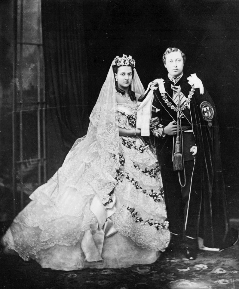 Edward, Prince of Wales, and his bride, Princess Alexandra of Denmark, after their wedding