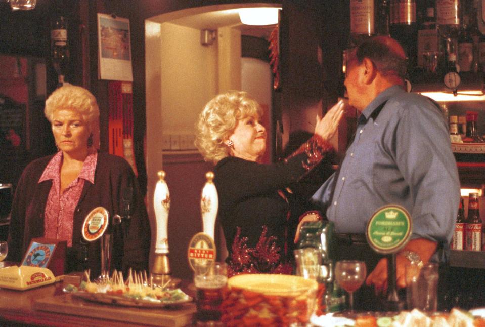  Barbara played Queen Vic landlady Peggy and delivered the immortal line: 'Get out of my pub!'