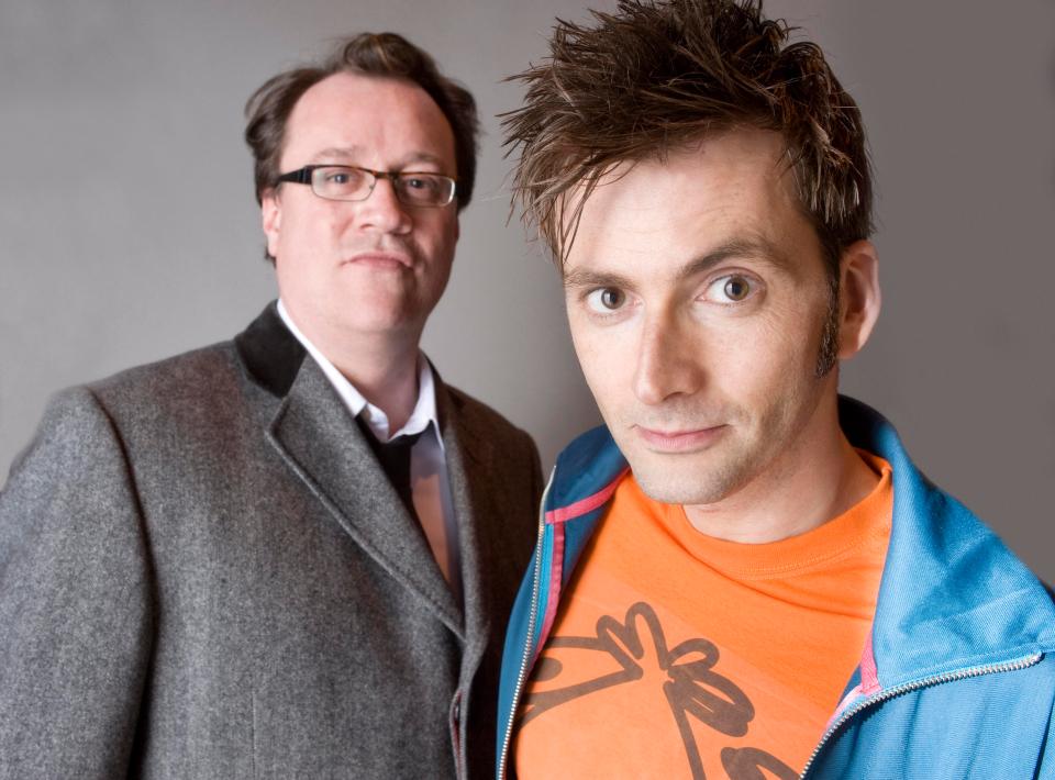  Russell T Davies with David Tennant who starred in Doctor Who