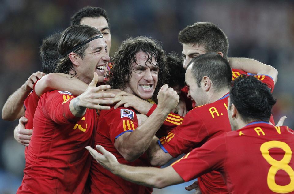 Puyol's rare goal in the semif-finals fired Spain to the showdown with Holland