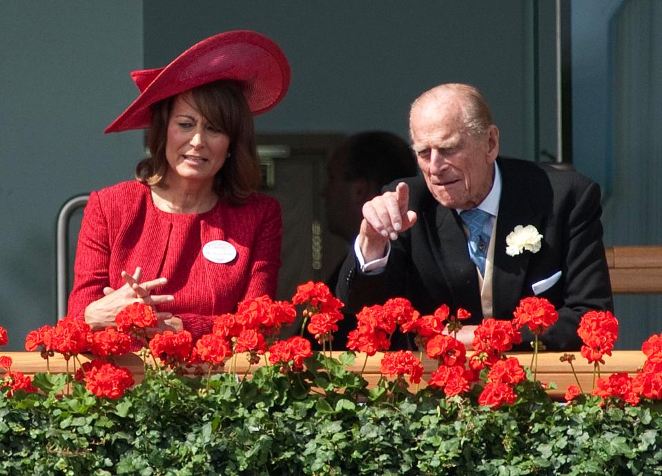  Kate's mum with Prince Philip in the Royal box