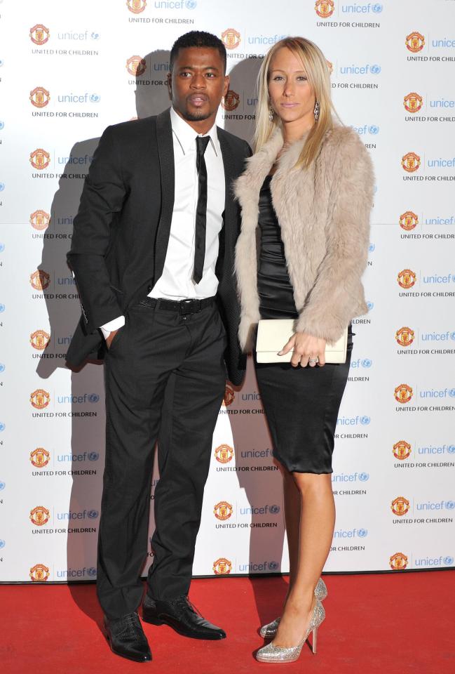  The couple together during Evra's time with Manchester United