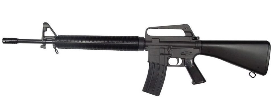  An M16 assault rifle, the weapon carried by US soldiers, which Sterling has a tattoo of