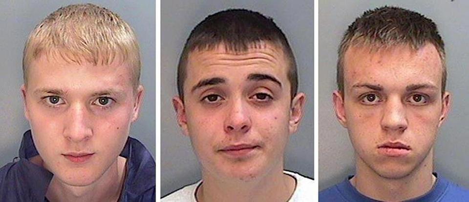  Stephen Paul Sorton, left, Jordan Cunliffe, centre, and Adam Swellings, were jailed for life in January 2008