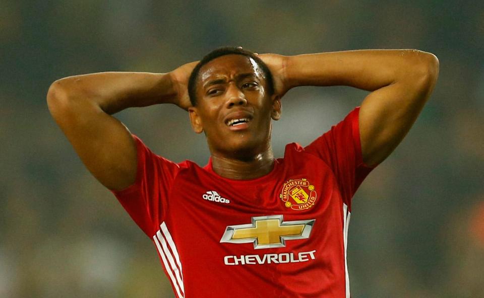  Manchester United striker Anthony Martial has also missed out