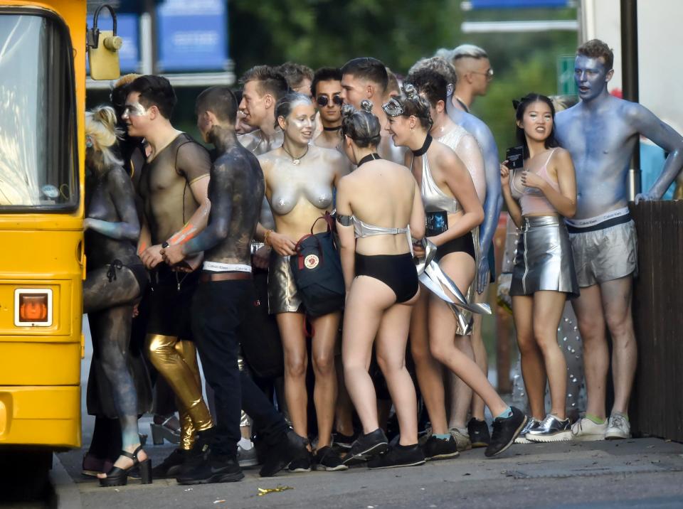  Semi-naked Oxford students were barely dressed in a 'cosmic space sexy theme' as they attended last year's Piers Gaveston bash