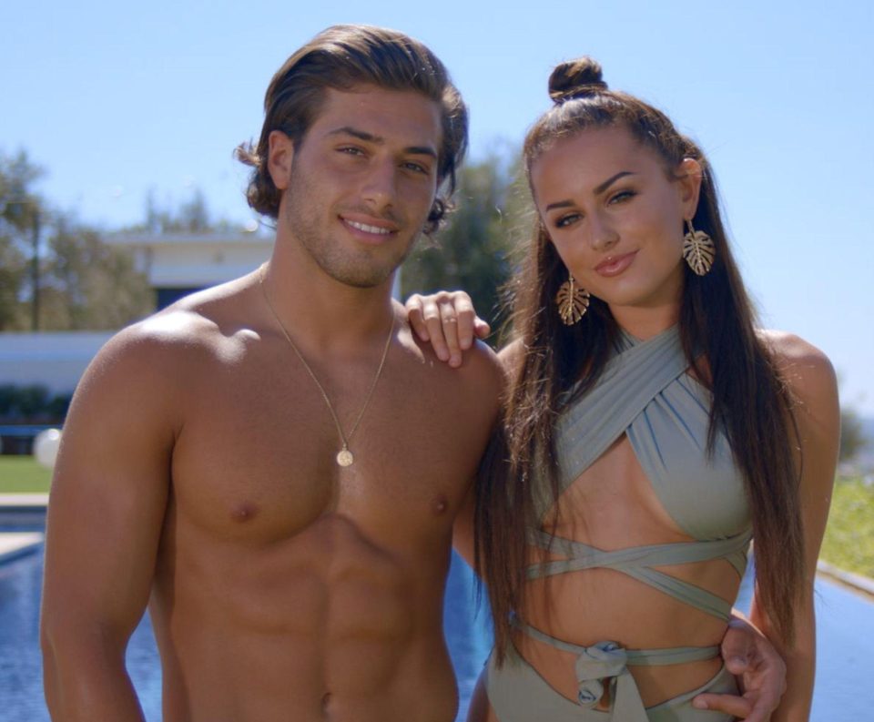  The victorious Love Island pair Kem  and Amber in 2017