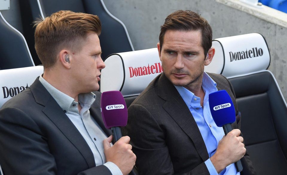  Jake Humphrey and Frank Lampard will be part of the team for BT sport